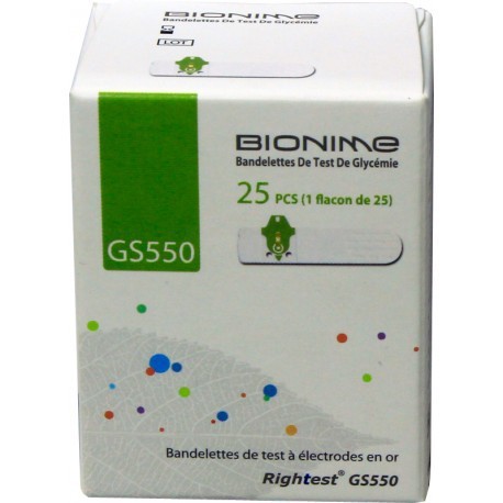 Bionime boite de bandelettes 25 Bandelettes