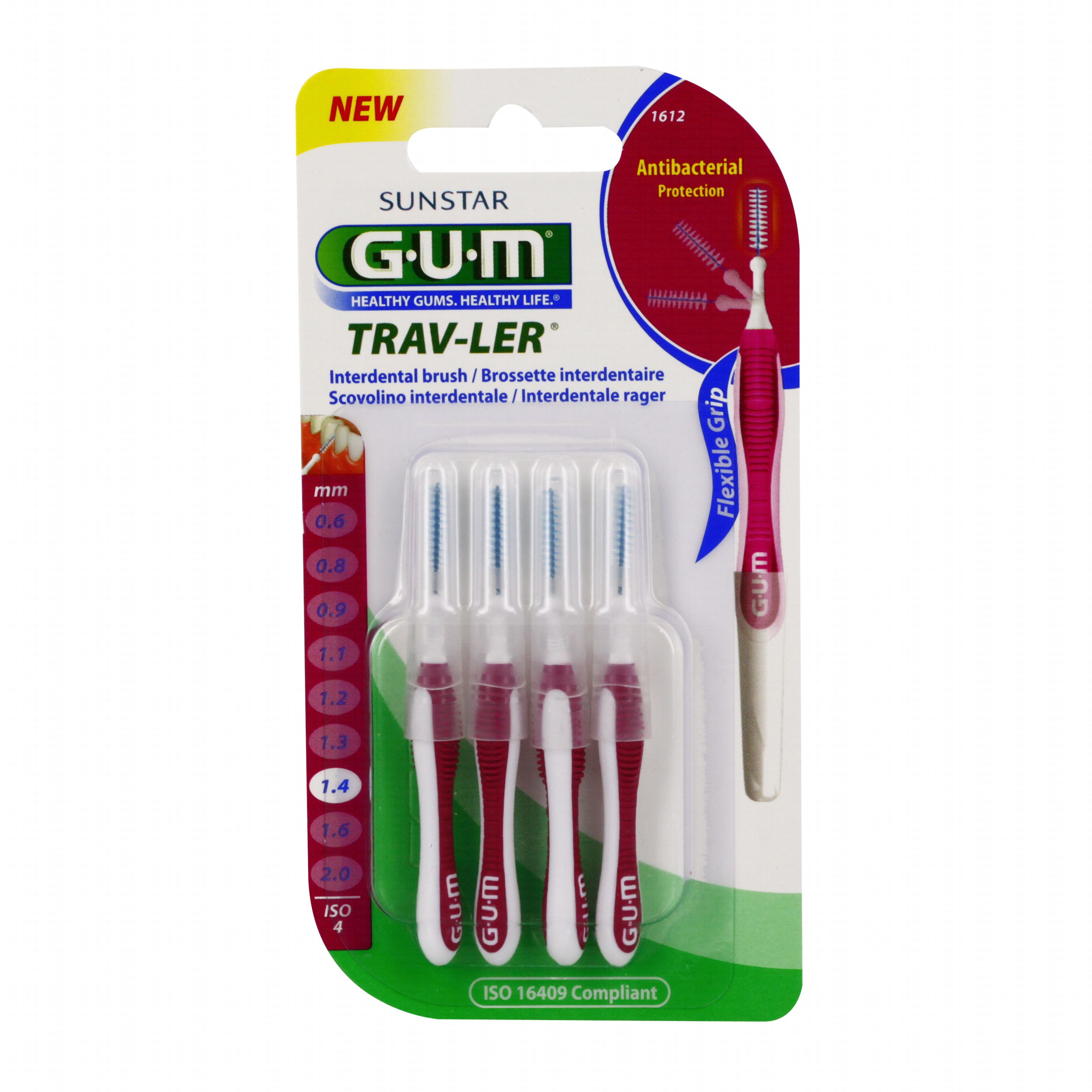 Gum brossettes 1612 trav-ler x4 - 1.4 mm Pas d'unité