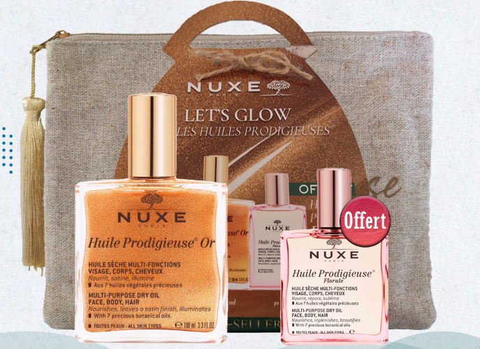 Coffret nuxe huile prodigieuse Or 100ML + Florale 30ML offert Pas d'unité
