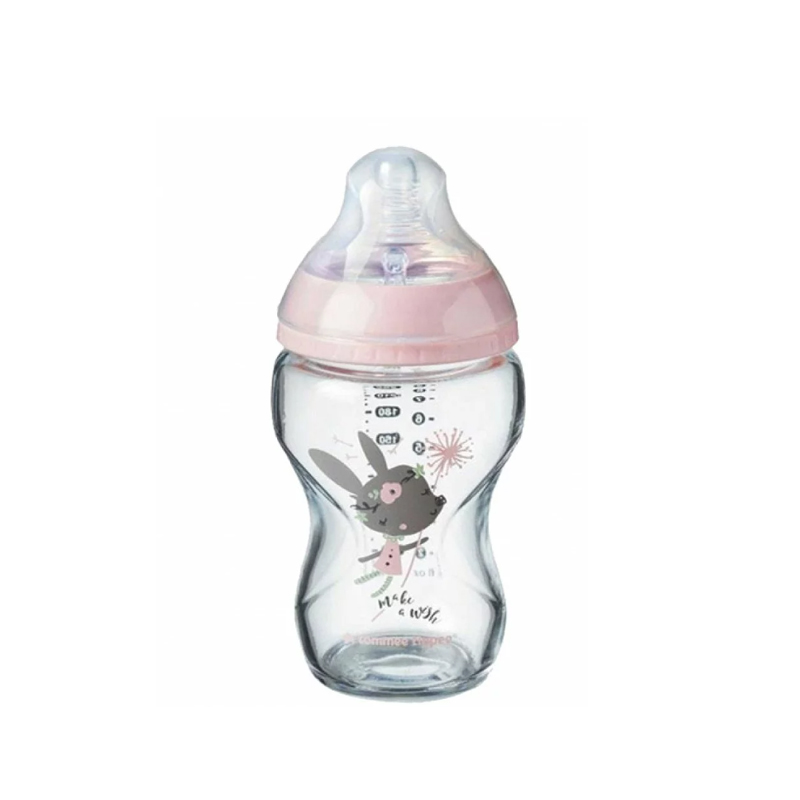 TOMMEE TIPPEE CLOSER TO NATURE BIBERON VERRE - Lapin Rose 250 ML
